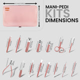 Utopia Care - Manicure Kit for Women and Men, Manicure Set with Nail Clippers or Nail Kit Includes Fingernail & Toenail Clippers,16Pcs Pedicure Kit Stocking Stuffers with Travel Case - Pink