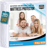 Utopia Bedding Mattress Protector Waterproof, Premium 200 GSM Terry Mattress Cover, Soft & Breathable Bed Cover, Fitted Sheet Style Stretchable Deep Pockets 15"