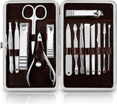 Utopia Care, Manicure Kit for Women and Men, Manicure Set with Nail Clippers, Nail Kit Includes Fingernail, Toenail Clippers,16Pcs Pedicure Kit Stocking Stuffers with Travel Case, Silver