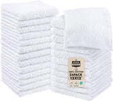 Utopia Towels - Cotton Washcloths Set - 100% Ring Spun Cotton, Premium Quality Flannel Face Cloths, Highly Absorbent and Soft Feel Fingertip Towels (24 Pack, White)