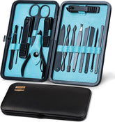 Utopia Care Nail Clippers Professional Nail Kit or Manicure Kit for Women and Men, Stocking Stuffers or Groomsmen Gifts 16Pcs Pedicure Set for Fingernail, Toenail Clippers with Travel Case