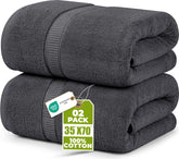 Utopia Towels Jumbo Bath Sheet 2 Piece, 600 GSM, 35 by 70 Inches, 100% Ring Spun Cotton, Absorbent and Quick Dry Extra Large Bath Towel