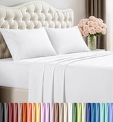 Utopia Bedding Full Size Sheet Set – 4 Piece Bed Sheets, Soft and Breathable Microfiber, Includes 1 Fitted Sheet, 1 Flat Sheet and 2 Pillowcases – Oeko Tex (White)