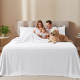 Utopia Bedding Full Size Sheet Set – 4 Piece Bed Sheets, Soft and Breathable Microfiber, Includes 1 Fitted Sheet, 1 Flat Sheet and 2 Pillowcases – Oeko Tex (White)