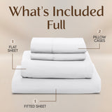 Utopia Bedding Full Size Sheet Set – 4 Piece Bed Sheets, Soft and Breathable Microfiber, Includes 1 Fitted Sheet, 1 Flat Sheet and 2 Pillowcases – Oeko Tex (White)