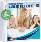 Utopia Bedding Mattress Protector Zippered Twin Size, 100% Waterproof Bed Bug and Dust Mite Proof Mattress Encasement, Absorbent 6 Sided Mattress Cover