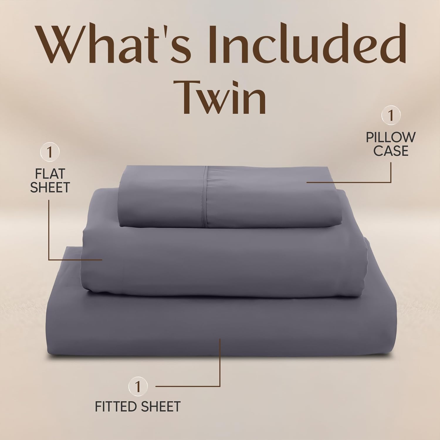 Utopia Bedding Twin Sheet Set – 3 Piece Bed Sheets for Twin Size Bed, Soft and Breathable Microfiber, Includes 1 Fitted Sheet, 1 Flat Sheet and 1 Pillowcase – Oeko Tex (Grey)