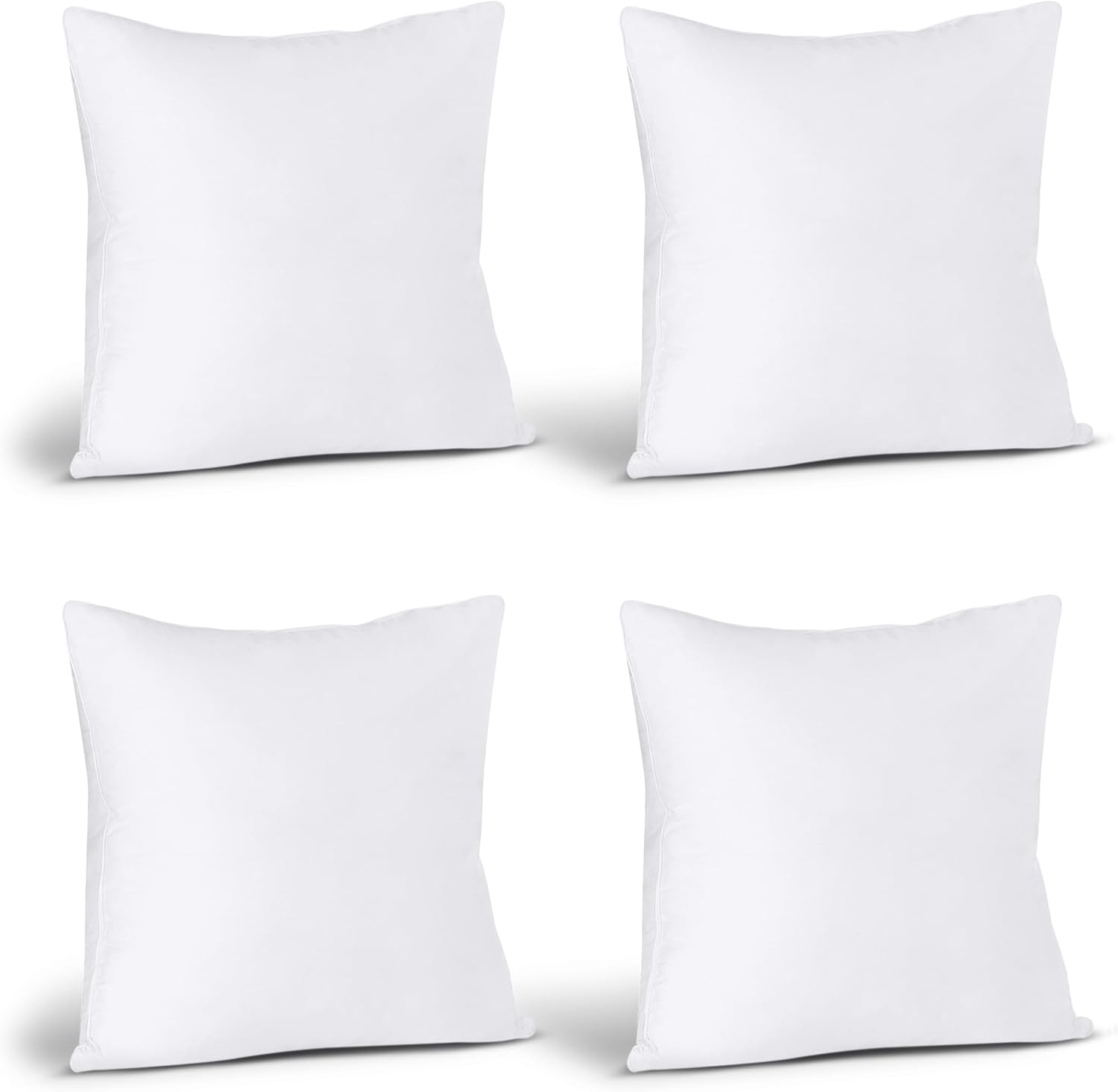 Utopia Bedding Throw Pillows (Set of 4, White) – Down Alternative Pillows for Bed, Sofa, and Couch - Fluffy Decorative Stuffer Pillow for Indoors & Outdoors