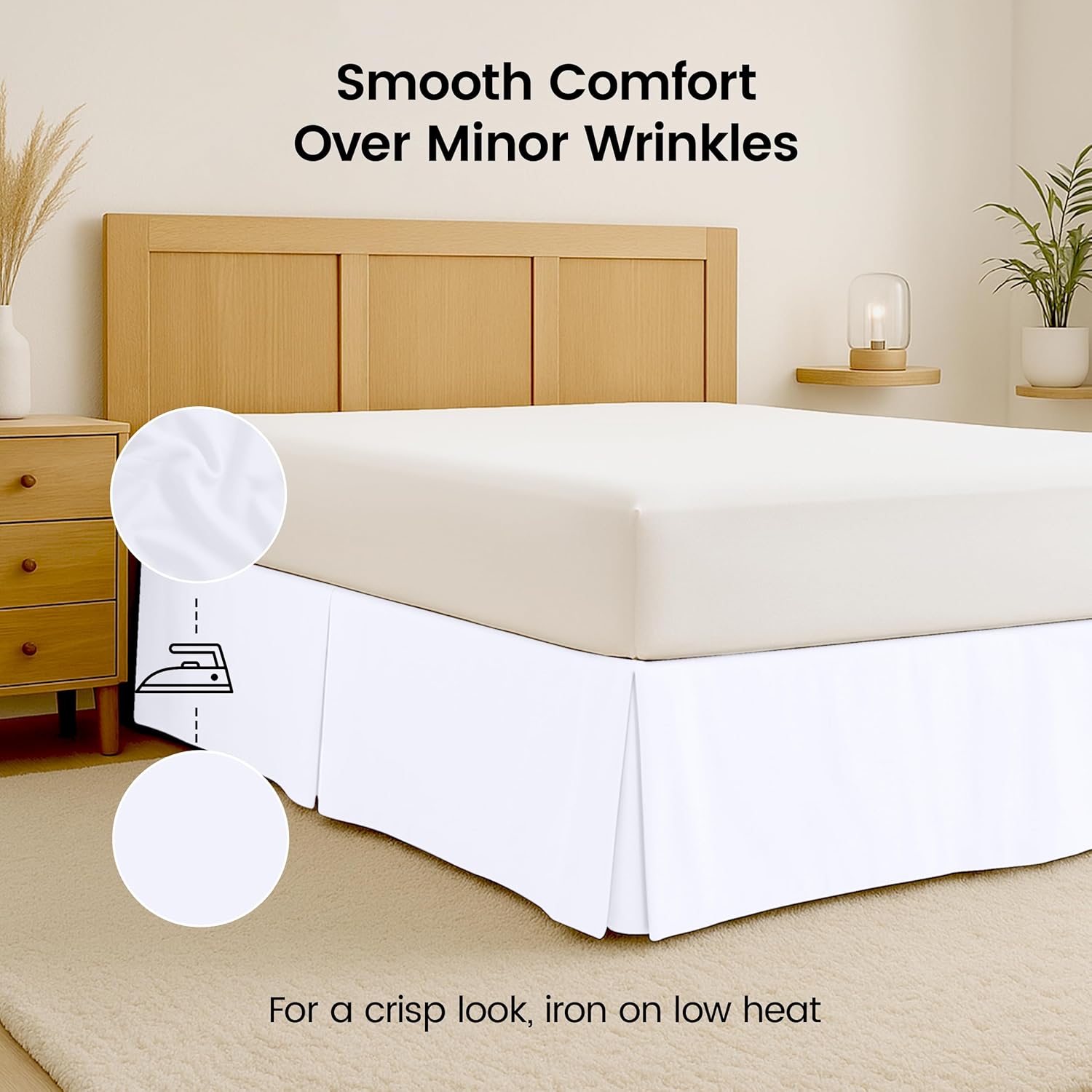 Utopia Bedding King Bed Skirt - Soft Quadruple Pleated Ruffle - Easy Fit with 16 Inch Tailored Drop - Hotel Quality, Shrinkage and Fade Resistant (King, White)