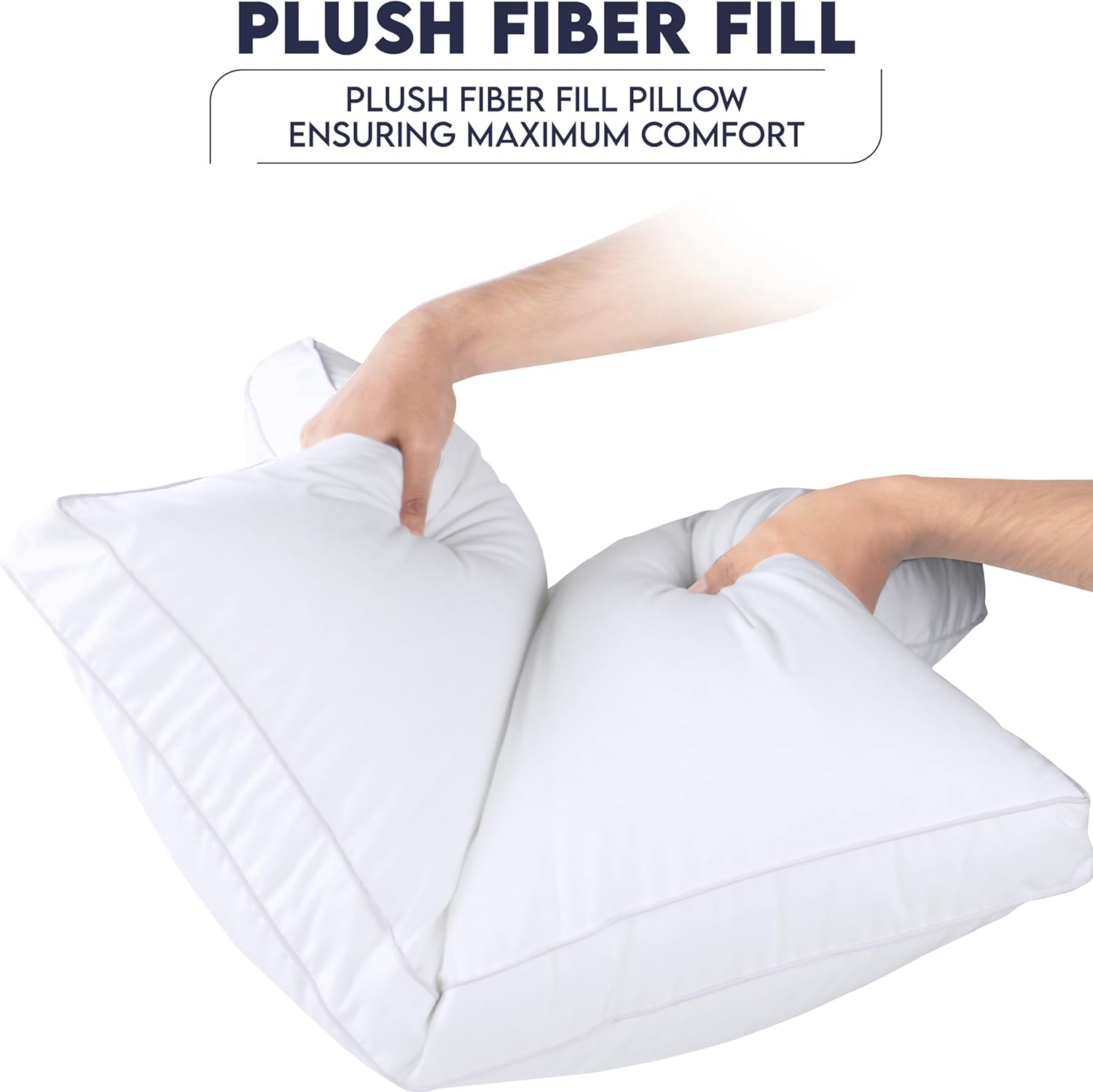 Utopia Bedding Bed Pillows for Sleeping (White), Set of 2, Soft & Fluffy Pillow with Down Alternative Filling, Cooling, Hotel Quality, Gusseted Pillow for Back, Stomach or Side Sleepers