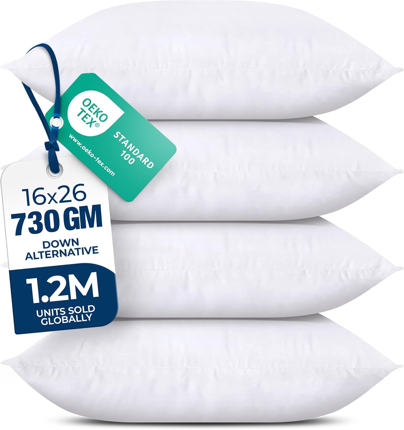 Utopia Bedding Throw Pillows (Set of 4, White) – Down Alternative Pillows for Bed, Sofa, and Couch - Fluffy Decorative Stuffer Pillow for Indoors & Outdoors