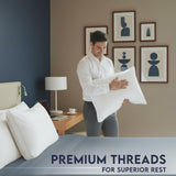 Utopia Bedding Bed Pillows for Sleeping (White), Set of 2, Soft & Fluffy Pillow with Down Alternative Filling, Cooling, Hotel Quality, Gusseted Pillow for Back, Stomach or Side Sleepers