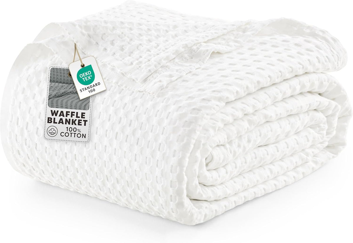 Utopia Bedding 100% Cotton Waffle Weave Blanket for Bed - Lightweight, Breathable Summer Blankets Soft and Cozy, Gift for Mother’s Day Home Decor