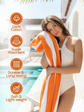 Utopia Towels Pack of 4 Cabana Beach Towels, Oversized 30 x 60 Inches Cotton Beach Towel Set, Smooth Ring Spun Texture for Pool and Swim Days, Modern Striped Design Bath Towels
