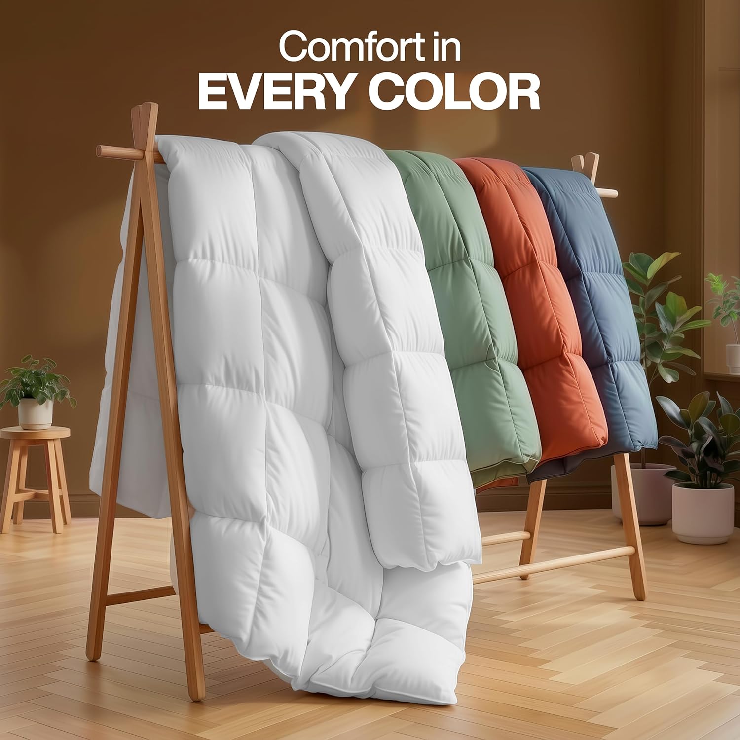 Utopia Bedding Comforter Duvet Insert, Quilted White Comforter with Corner Tabs, Box Stitched Down Alternative Comforters