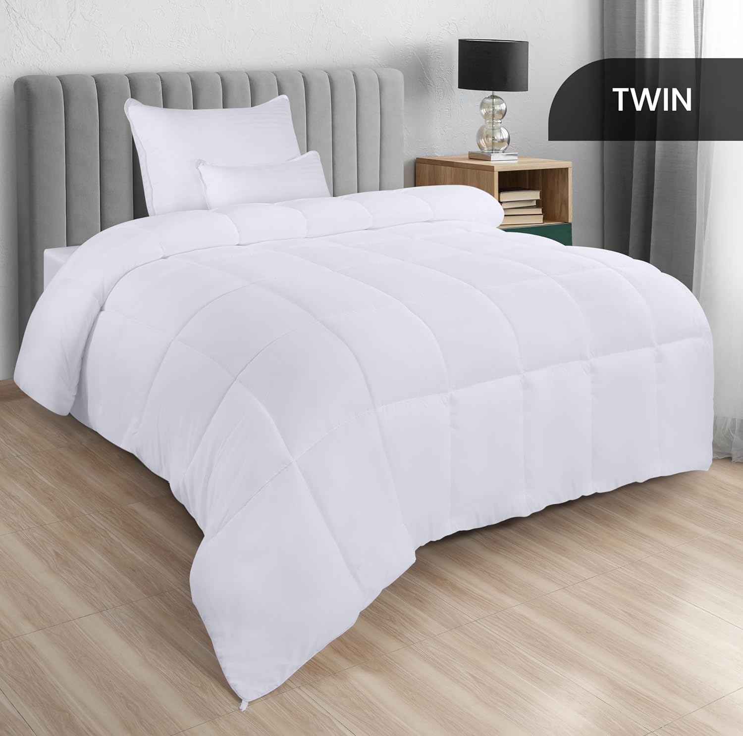 Utopia Bedding Comforters Queen Size, All Season Duvet Insert, Down Alternative Box Stitched Bed Comforter with Corner Tabs, Machine Washable