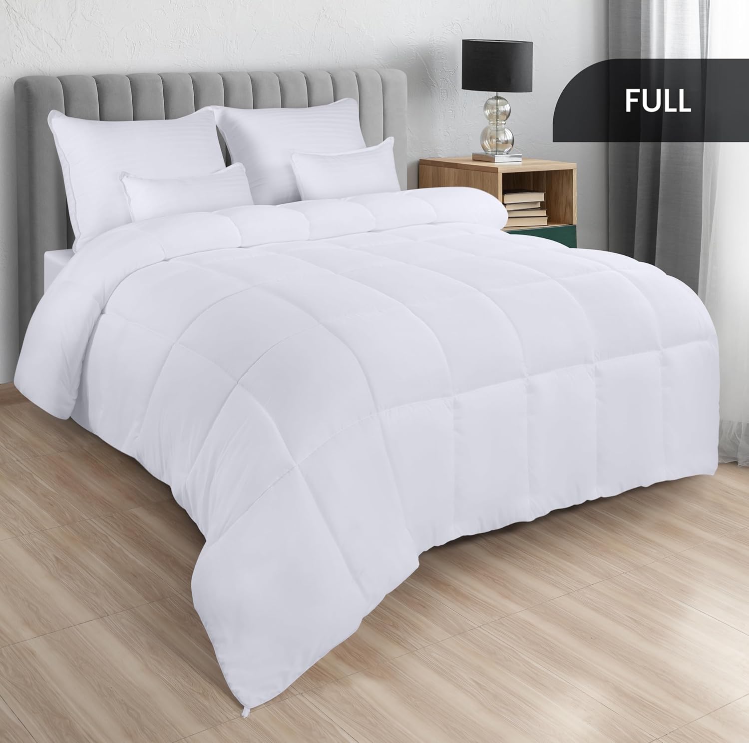 Utopia Bedding Comforters Queen Size, All Season Duvet Insert, Down Alternative Box Stitched Bed Comforter with Corner Tabs, Machine Washable