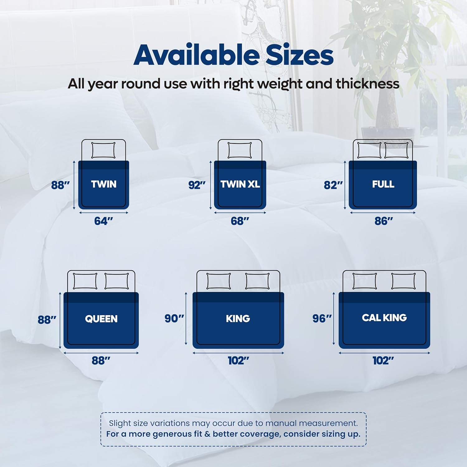 Utopia Bedding Comforters Queen Size, All Season Duvet Insert, Down Alternative Box Stitched Bed Comforter with Corner Tabs, Machine Washable