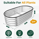 Utopia Home Galvanized Raised Garden Bed, 4x2x1 Ft Lightweight Planter Boxes Outdoor with Easy Assembly, Large Garden Bed for Vegetables, Fruits, Flowers, Silver, Pack of 2
