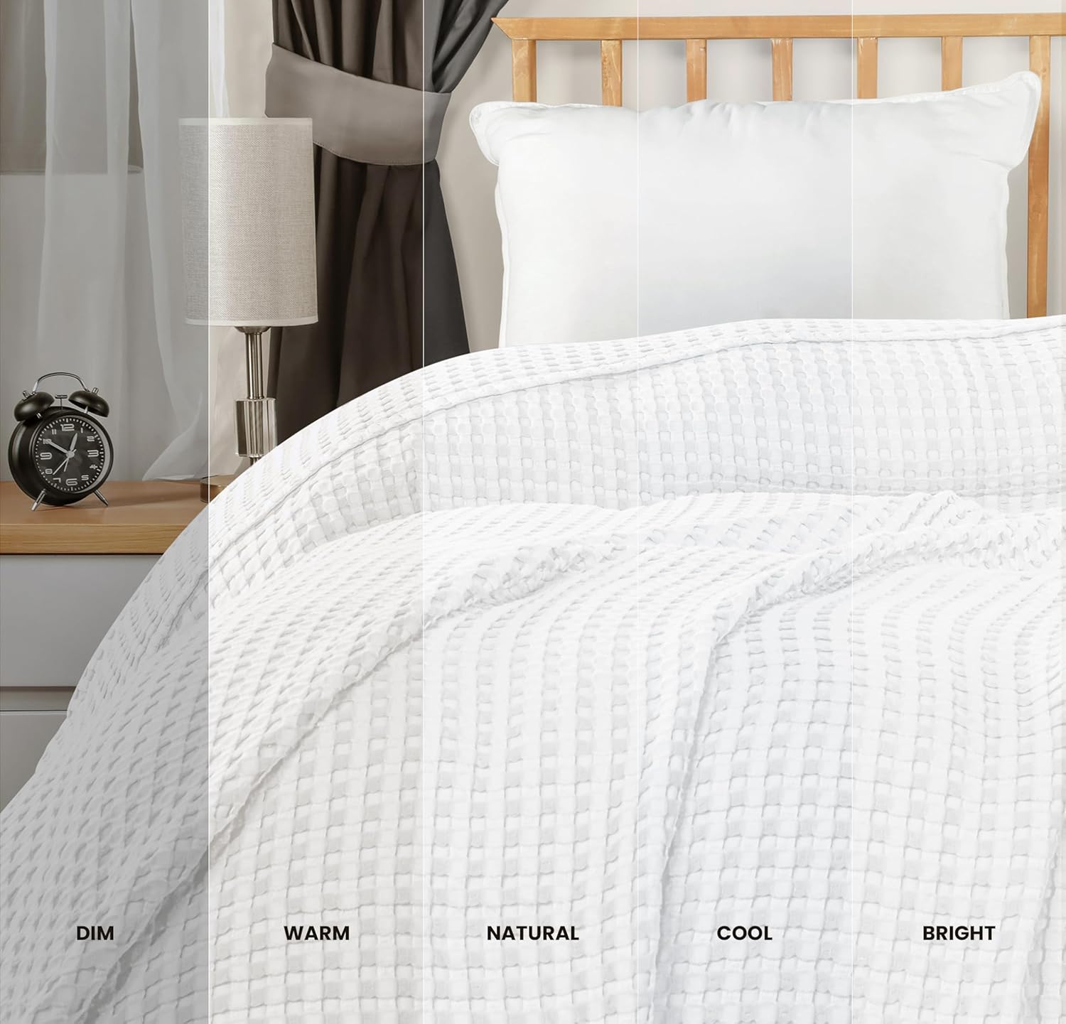 Utopia Bedding 100% Cotton Waffle Weave Blanket for Bed - Lightweight, Breathable Summer Blankets Soft and Cozy, Gift for Mother’s Day Home Decor