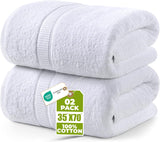 Utopia Towels Jumbo Bath Sheet 2 Piece, 600 GSM, 35 by 70 Inches, 100% Ring Spun Cotton, Absorbent and Quick Dry Extra Large Bath Towel