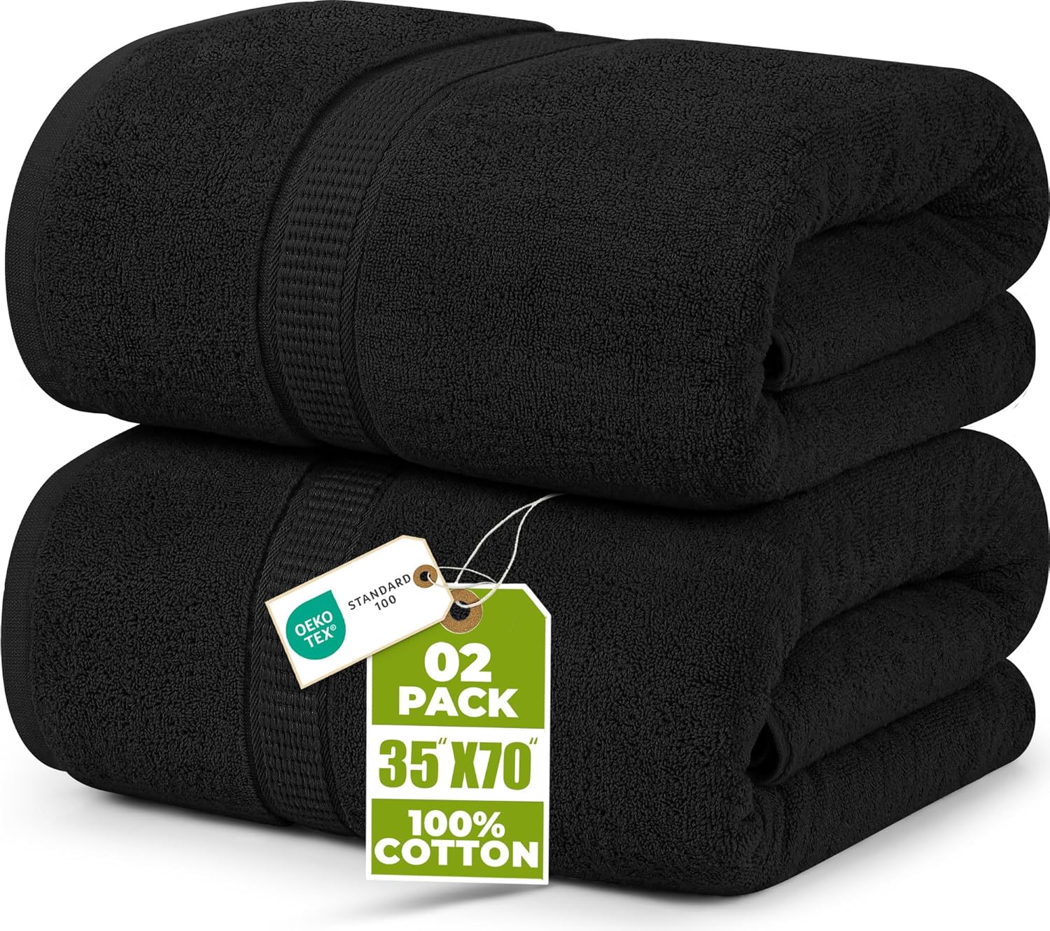 Utopia Towels Jumbo Bath Sheet 2 Piece, 600 GSM, 35 by 70 Inches, 100% Ring Spun Cotton, Absorbent and Quick Dry Extra Large Bath Towel