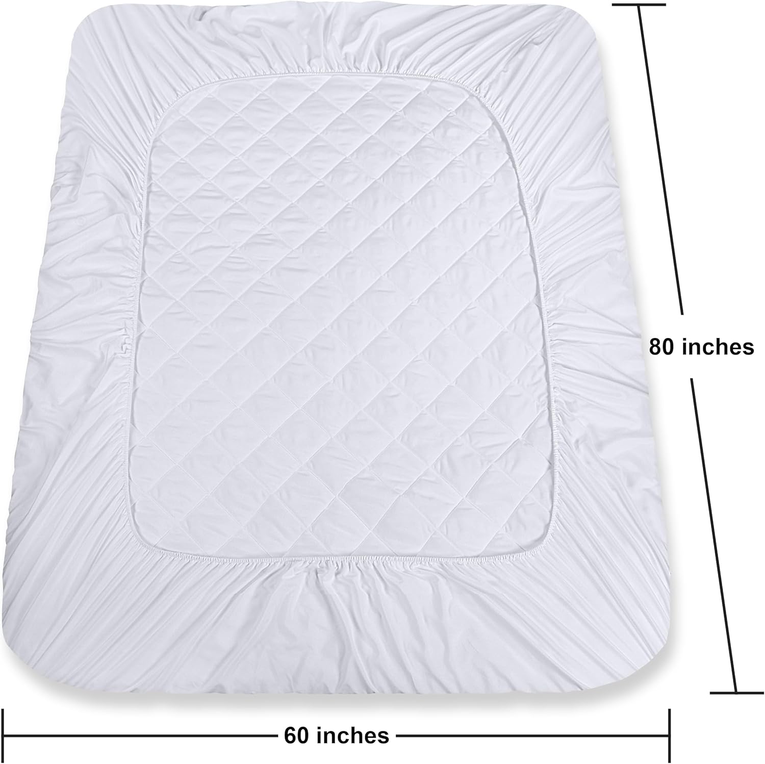 Utopia Bedding Quilted Fitted Mattress Pad, Elastic Fitted Mattress Topper Protector and Cover with Deep Pocket Stretches up to 16 Inches, Machine Washable
