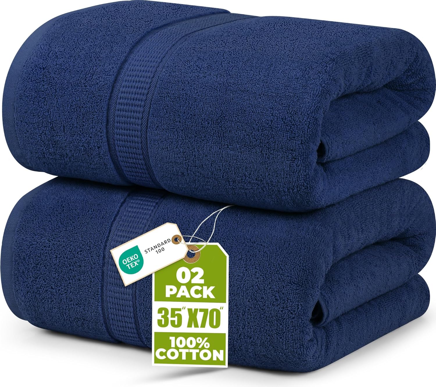 Utopia Towels Jumbo Bath Sheet 2 Piece, 600 GSM, 35 by 70 Inches, 100% Ring Spun Cotton, Absorbent and Quick Dry Extra Large Bath Towel