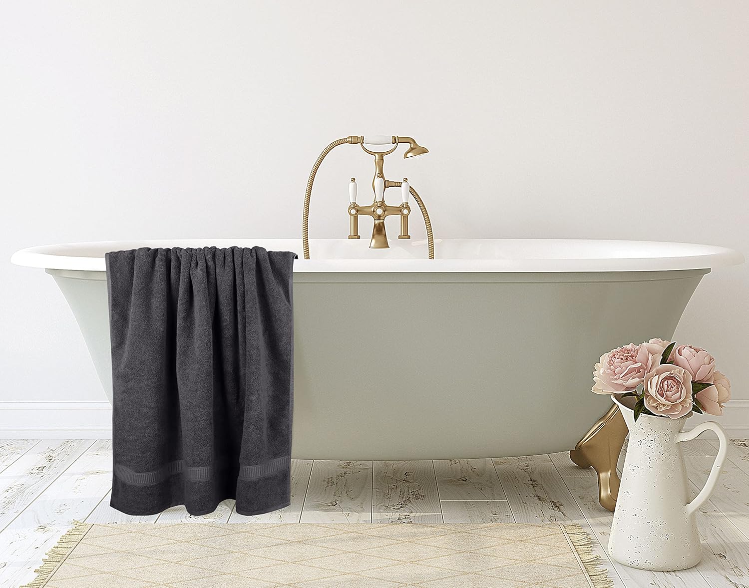 Utopia Towels Jumbo Bath Sheet 2 Piece, 600 GSM, 35 by 70 Inches, 100% Ring Spun Cotton, Absorbent and Quick Dry Extra Large Bath Towel