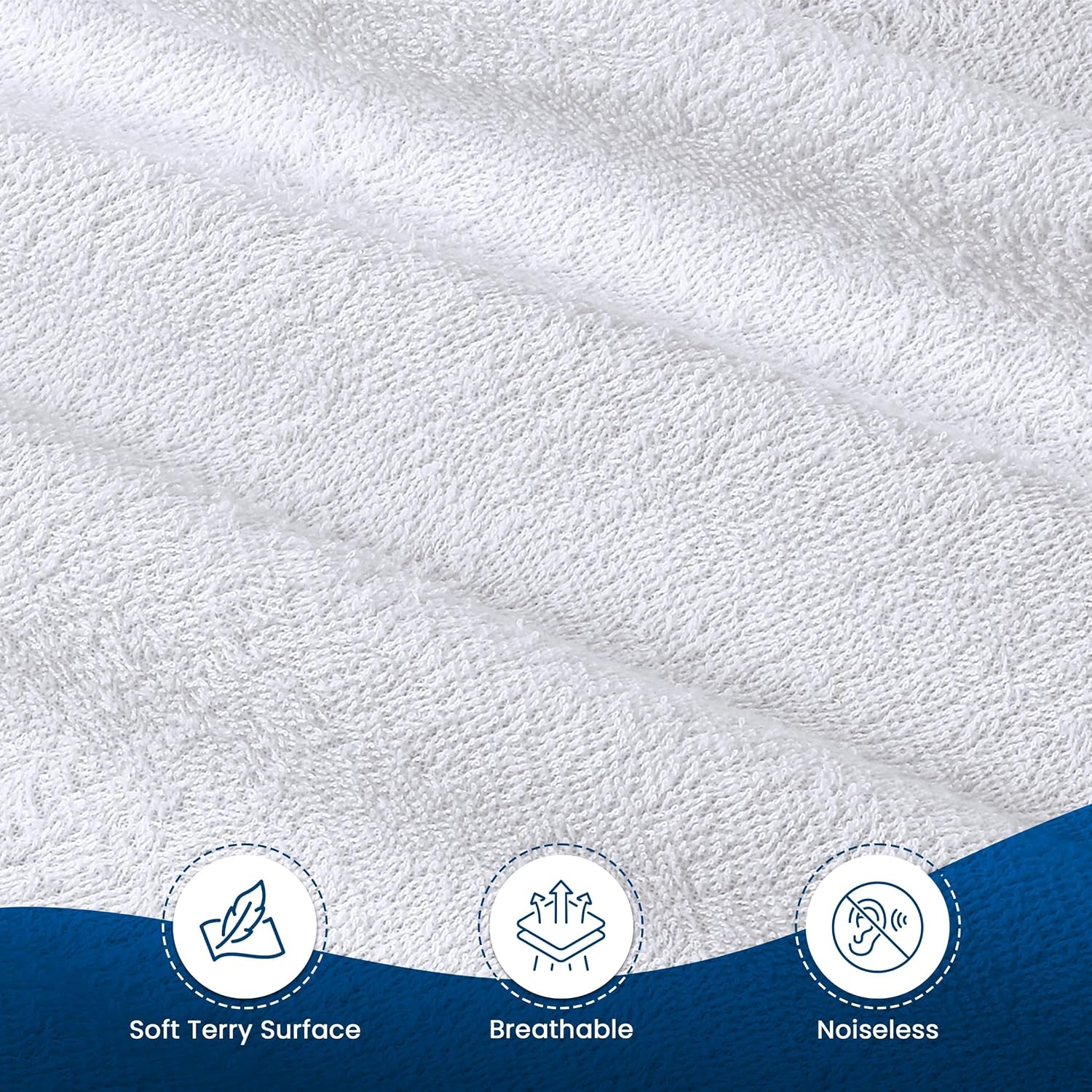 Utopia Bedding Mattress Protector Waterproof, Premium 200 GSM Terry Mattress Cover, Soft & Breathable Bed Cover, Fitted Sheet Style Stretchable Deep Pockets 15"