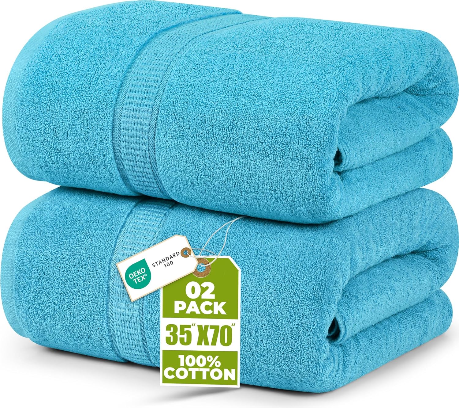 Utopia Towels Jumbo Bath Sheet 2 Piece, 600 GSM, 35 by 70 Inches, 100% Ring Spun Cotton, Absorbent and Quick Dry Extra Large Bath Towel