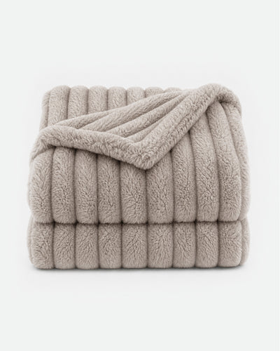 Ribbed Faux Fur Blanket