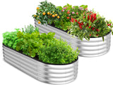Utopia Home Galvanized Raised Garden Bed, 4x2x1 Ft Lightweight Planter Boxes Outdoor with Easy Assembly, Large Garden Bed for Vegetables, Fruits, Flowers, Silver, Pack of 2