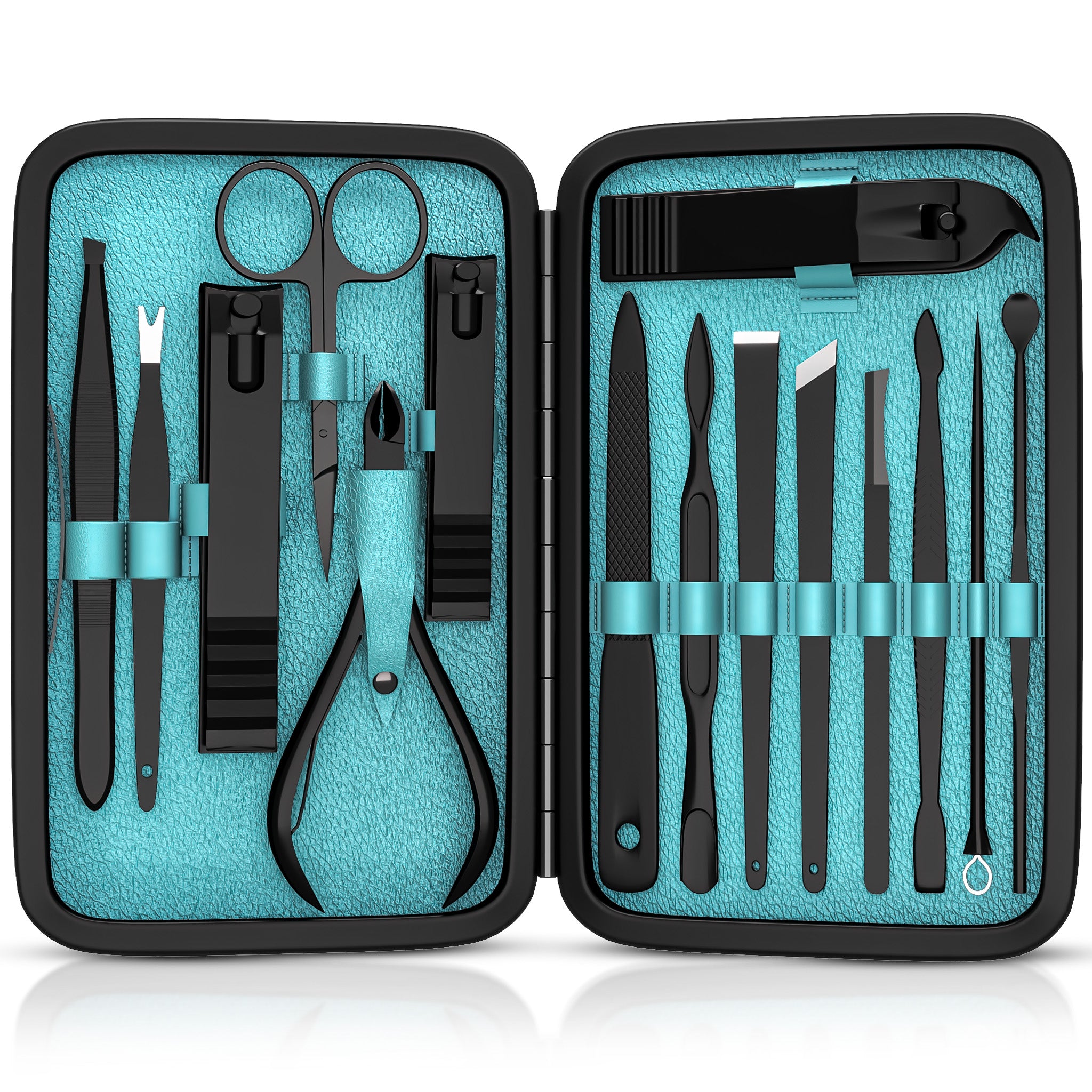 Utopia Care Nail Clippers Professional Nail Kit or Manicure Kit for Women and Men, Stocking Stuffers or Groomsmen Gifts 16Pcs Pedicure Set for Fingernail, Toenail Clippers with Travel Case