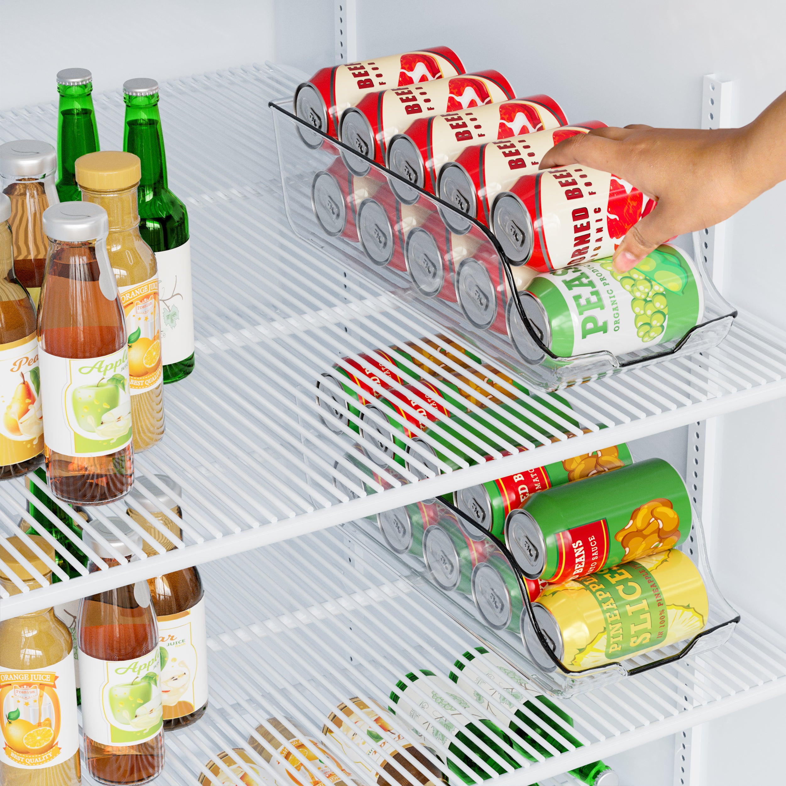 Utopia Kitchen Soda Can Organizer and Dispenser for Refrigerator/Pantry - Durable Can Storage Organizer Fridge & Kitchen Organization - (Clear, Set of 2)