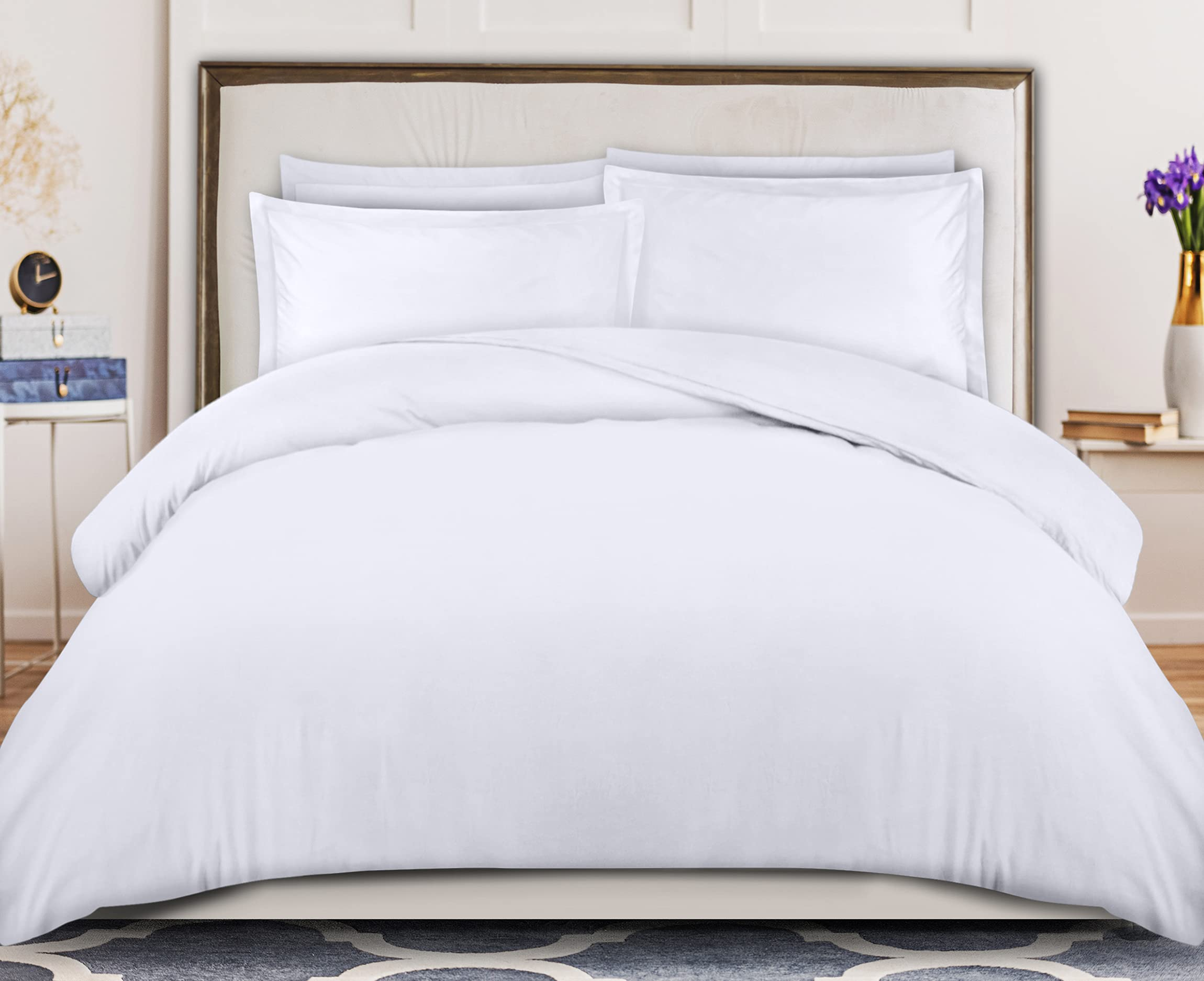 Utopia Bedding Duvet Cover King Size Set - 1 Duvet Cover with 2 Pillow Shams - 3 Pieces Comforter Cover with Zipper Closure - Soft Brushed Microfiber, 104 X 90 Inches (King, White)
